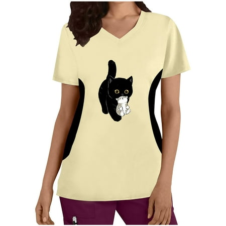 JGGSPWM Women s Scrub Tops V Neck Short Sleeve Tees Loose Casual Basic Blouse Medical Workwear Pet Lover Nurse Working Uniform T-shirts Beige M
JGGSPWM Women s Scrub Tops V Neck Short Sleeve Tees Loose Casual Basic Blouse Medical Workwear Pet Lover Nurse Working Uniform T-shirts Beige M