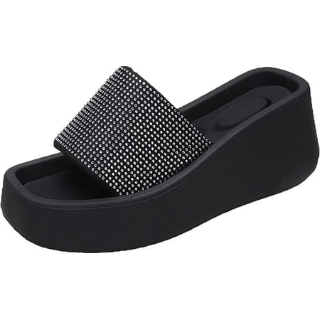Women Slippers Women s Summer Solid Color Non Slip Casual Open Toe Wedge Square Head Slippers Rhinestone Sandals (Black 7.5)
Women Slippers Women s Summer Solid Color Non Slip Casual Open Toe Wedge Square Head Slippers Rhinestone Sandals (Black 7.5)