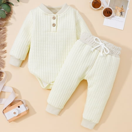 Hunpta Newborn Infant Baby Girls Boys Winter Long Sleeve Solid Thickened Warm Romper Tops Pants 2PCS Outfits Clothes Set
Hunpta Newborn Infant Baby Girls Boys Winter Long Sleeve Solid Thickened Warm Romper Tops Pants 2PCS Outfits Clothes Set