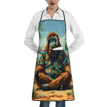 Rocae Forest Meditating Gorilla for Kitchen Aprons for Women Adjustable Cooking Kitchen Chef Apron for Men with Pockets
Rocae Forest Meditating Gorilla for Kitchen Aprons for Women Adjustable Cooking Kitchen Chef Apron for Men with Pockets
