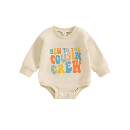 Jkerther COUSIN CREW Baby Sweatshirt Romper Long Sleeve Round Neck Letter Print Bodysuit Newborn Playsuit
Jkerther COUSIN CREW Baby Sweatshirt Romper Long Sleeve Round Neck Letter Print Bodysuit Newborn Playsuit