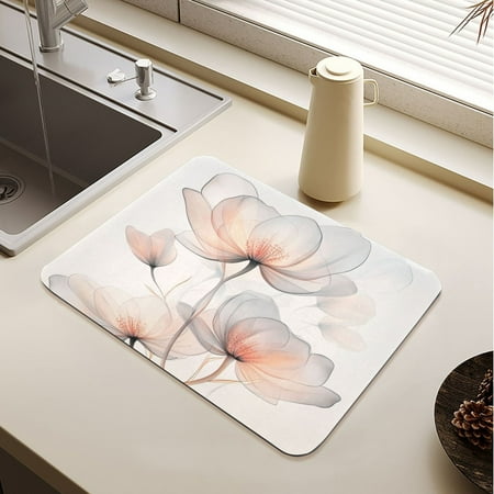 Illustration Of Translucent Flowers Drying Mat Diatomaceous Earth Super Absorbent Non-slip Rubber Sole Heat Resistant 230 Degrees Fahrenheit 19.7×15.7in
Illustration Of Translucent Flowers Drying Mat Diatomaceous Earth Super Absorbent Non-slip Rubber Sole Heat Resistant 230 Degrees Fahrenheit 19.7×15.7in