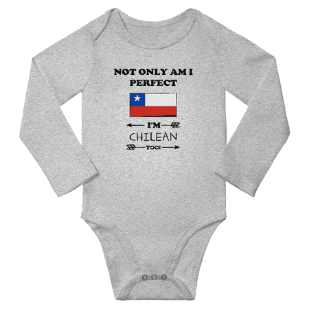 Not Only am i Perfect I m Chilean Too! Baby Long Sleeve Bodysuit Unisex Gifts (Gray 6 Months)
Not Only am i Perfect I m Chilean Too! Baby Long Sleeve Bodysuit Unisex Gifts (Gray 6 Months)