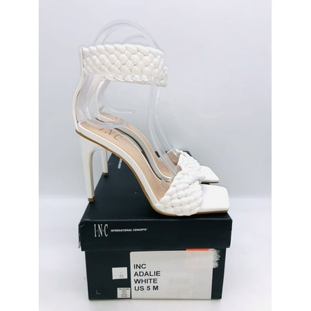 INC International Concepts Women s Adalie Woven Dress Sandals White US 5M