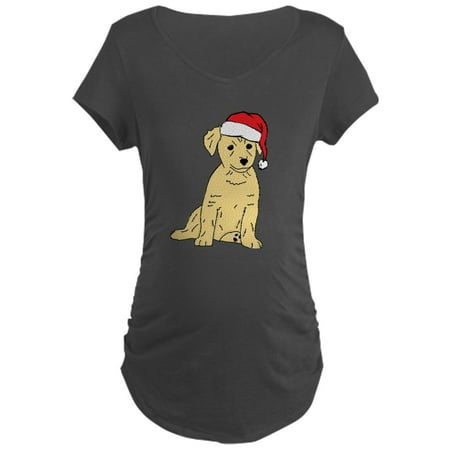 CafePress - Santa Puppy - Maternity Dark T-Shirt