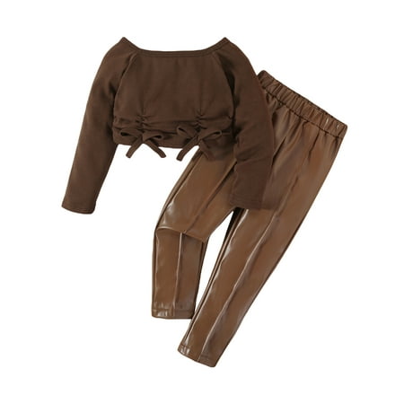Musuos Little Girl Long Sleeve Bow Front Crop Tops Faux Leather Long Legging Trouser
Musuos Little Girl Long Sleeve Bow Front Crop Tops Faux Leather Long Legging Trouser