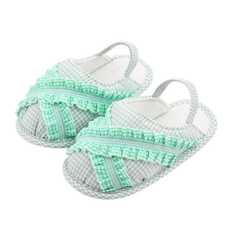 Toddler Girl Sandals Ruffles Plaid Printed First Walkers Summer Flat Shoes Green Size 13
Toddler Girl Sandals Ruffles Plaid Printed First Walkers Summer Flat Shoes Green Size 13