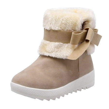 

Snow Boots For Women Winter Women Short Boots Bow Knot Round Head Inside High Thick Bottom Frosted Women Cotton Boots Snow Boots Khaki 39 Hxroolrp
