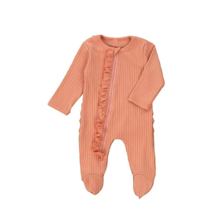 Liliz Newborn Baby Unisex Rompers Solid Color Oblique Zipper Ruffle Footed Jumpsuits for Infants
Liliz Newborn Baby Unisex Rompers Solid Color Oblique Zipper Ruffle Footed Jumpsuits for Infants