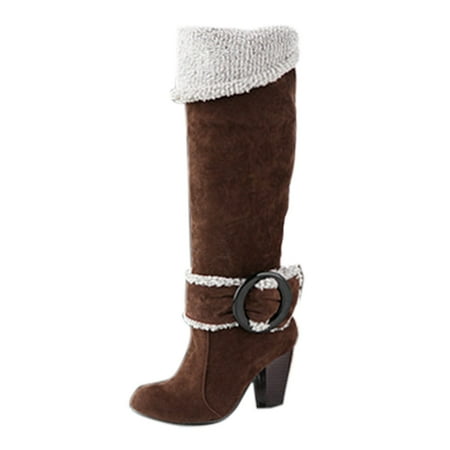 ZMHEGW Womens Boots Fall Heel Lined Over The Knee Warmth Style Avail Long Boots Shoes