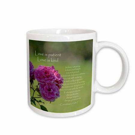 3dRose Pretty Pink Roses Love is Patient Bible Verse - Inspirational Ceramic Mug 11-ounce
3dRose Pretty Pink Roses Love is Patient Bible Verse - Inspirational Ceramic Mug 11-ounce