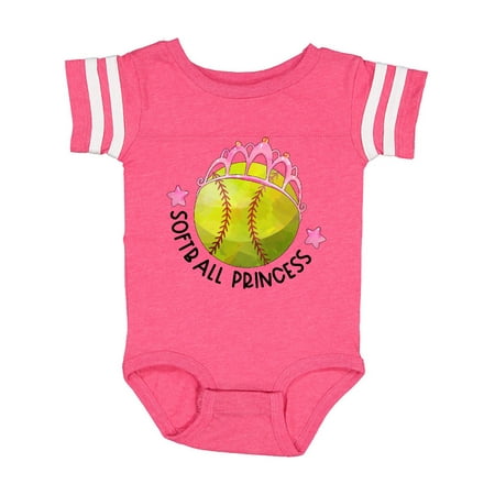 Inktastic Softball Princess- Tiara Gift Baby Girl Bodysuit