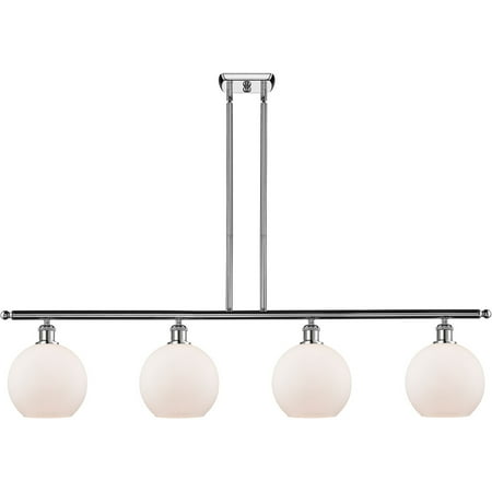 Polished Chrome Tone Island Lighting 48 Wide Cased Matte White Glass Steel/Cast Brass Medium Base LED 4 Light Fixture
Polished Chrome Tone Island Lighting 48 Wide Cased Matte White Glass Steel/Cast Brass Medium Base LED 4 Light Fixture