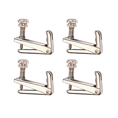 4pcs Violin String Adjusters Fine Tuners with Gold Screws for Violin (Silver)
