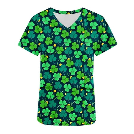 St. Patricks Day Nurse Uniforms for Women Funny Graphic V Neck Scrub Tops Short Sleeve Slim Workwear Tee with Pockets
St. Patricks Day Nurse Uniforms for Women Funny Graphic V Neck Scrub Tops Short Sleeve Slim Workwear Tee with Pockets