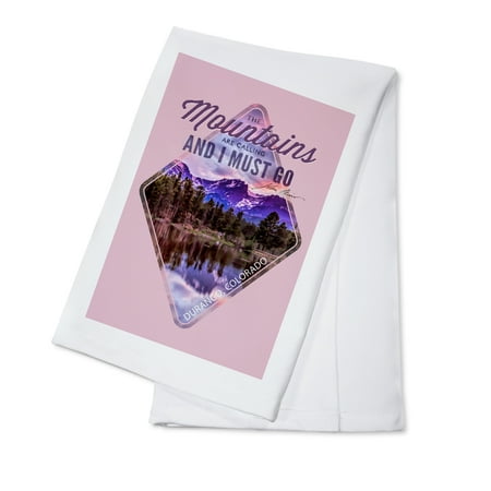 

Durango Colorado John Muir Quote Sunset and Lake Contour (100% Cotton Tea Towel Decorative Hand Towel Kitchen and Home)