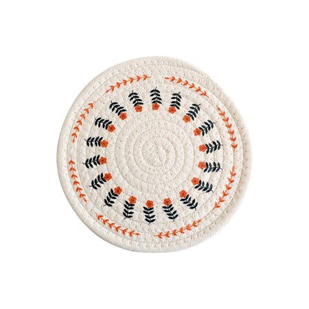 Round Woven Coaster for Drinks - 100% Cotton Rope Braided Insulation Mat - Vintage Flower Pattern Printed Table Pads for Kitchen Dining Party Holiday Decorations 4.7/7.1/9.5/11.8 Inch
Round Woven Coaster for Drinks - 100% Cotton Rope Braided Insulation Mat - Vintage Flower Pattern Printed Table Pads for Kitchen Dining Party Holiday Decorations 4.7/7.1/9.5/11.8 Inch