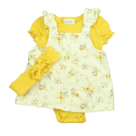 Pre-owned Nicole Miller Girls Ivory | Yellow Jumper size: 6-9 Months
