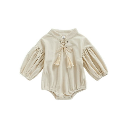 Capreze Buttons Romper Lace Up Bodysuit for Infant Loose Corduroy Onesies Travel Crew Neck Jumpsuit Top Beige 60cm
Capreze Buttons Romper Lace Up Bodysuit for Infant Loose Corduroy Onesies Travel Crew Neck Jumpsuit Top Beige 60cm