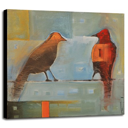 Birds Know 2-TIMNYB130275 Print 13.25"x13.25" by Tim Nyberg in a Canvas Stretched on 1.5" Bars