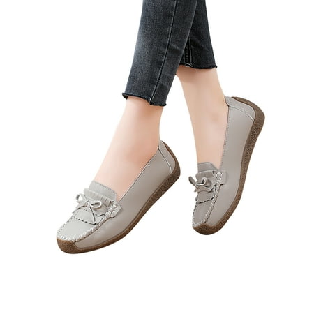 Ritualay Womens Comfort Boat Shoes Lightweight Bow Tie Flats Driving Walking Round Toe Loafers Gray 5.5 
Ritualay Womens Comfort Boat Shoes Lightweight Bow Tie Flats Driving Walking Round Toe Loafers Gray 5.5