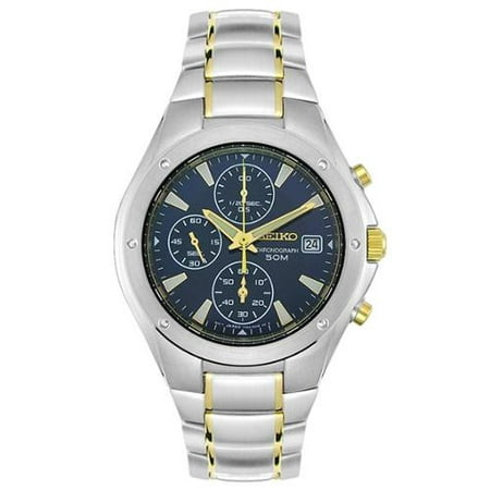 Seiko Men's Chronograph Blue Dial Watch with a Date Window