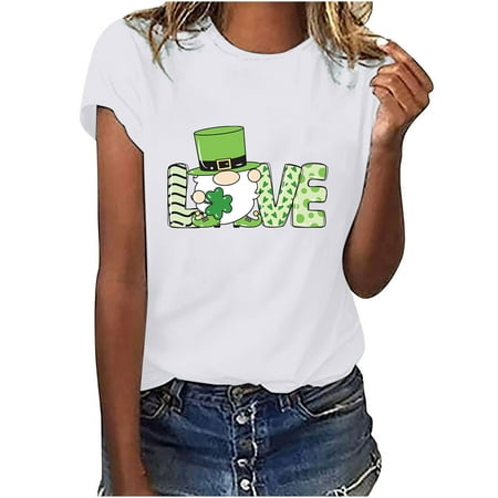 AKOEE Women Crewneck St. Patrick s Day Print T-shirts Fashion Comfortable Female Blouses Tops Corset Top Plus Size White XL
AKOEE Women Crewneck St. Patrick s Day Print T-shirts Fashion Comfortable Female Blouses Tops Corset Top Plus Size White XL