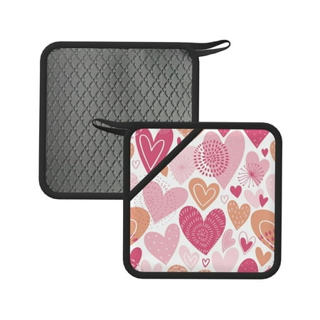 2pcs Silicone Anti-Hot Hot Pads Oven Mitts Heat Resistant Pot Holders With Pockets Non Slip Oven Glove Potholder For Kitchen Cooking Bbq Baking 7.1in Heart Happy Valentine S Day Pattern 
2pcs Silicone Anti-Hot Hot Pads Oven Mitts Heat Resistant Pot Holders With Pockets Non Slip Oven Glove Potholder For Kitchen Cooking Bbq Baking 7.1in Heart Happy Valentine S Day Pattern