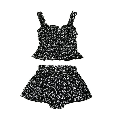 Amuver Baby Girls Skorts Set Sleeveless Camisole with Dual Layer Skorts Flower Printed Summer Outfit
Amuver Baby Girls Skorts Set Sleeveless Camisole with Dual Layer Skorts Flower Printed Summer Outfit
