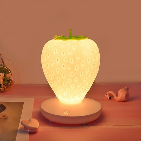 Strawberry Night Light Cute Silicone Strawberry Bedroom LED Touch Control Dimmable Night Light Bedside Color Changing Lamp for Kids Children
Strawberry Night Light Cute Silicone Strawberry Bedroom LED Touch Control Dimmable Night Light Bedside Color Changing Lamp for Kids Children