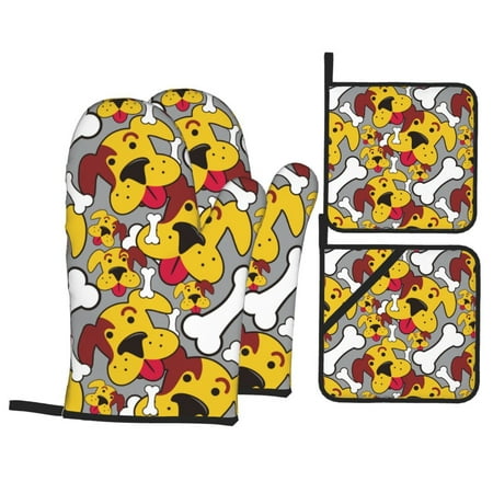 Oven Mitts and Pot Holders 4 pcs Set Cute dog G Heat Resistant Pot Holders Oven Mitts for kitchen Non-Slip Hanging Loop Oven Glove Potholders for Baking Cooking
Oven Mitts and Pot Holders 4 pcs Set Cute dog G Heat Resistant Pot Holders Oven Mitts for kitchen Non-Slip Hanging Loop Oven Glove Potholders for Baking Cooking