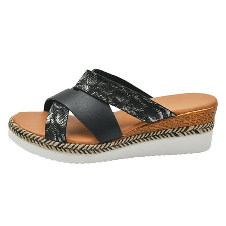 Ladies Summer Retro Colour Blocking Dark Pattern Thick Bottom Slope With Large Size Sandals Slippers
Ladies Summer Retro Colour Blocking Dark Pattern Thick Bottom Slope With Large Size Sandals Slippers