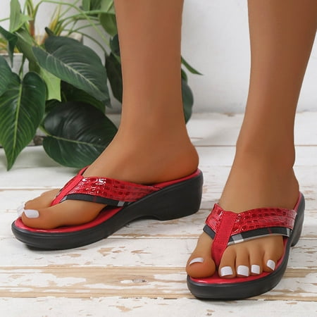 Aoujea Comfortable Sandals for Women Casual Beach Flat Shoes Ladies Beach Non-Slip Causal Slippers Red 6
Aoujea Comfortable Sandals for Women Casual Beach Flat Shoes Ladies Beach Non-Slip Causal Slippers Red 6
