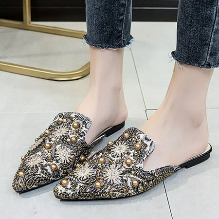 Cathalem Fashion Summer And Autumn Women Pumps Low Heel Flat Pointed Toe Pearl Rhinestone Colorful Print Half Heels Size 9 Beige 7
Cathalem Fashion Summer And Autumn Women Pumps Low Heel Flat Pointed Toe Pearl Rhinestone Colorful Print Half Heels Size 9 Beige 7