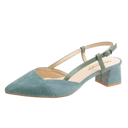 Summer Saving Clearance! Kukoosong Block Heels for Women Fashion Flock Pointed-toe Middle Heels Shoes Solid Color Buckle Shoes Womens Sandals Green 38
Summer Saving Clearance! Kukoosong Block Heels for Women Fashion Flock Pointed-toe Middle Heels Shoes Solid Color Buckle Shoes Womens Sandals Green 38