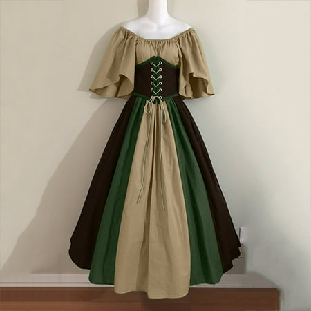 Yinguo For Womens Trumpet Sleeve Irish Shirt Dress With Corset Traditional Dress Women M Gothic Retro Long Sleeve Corset Dress Khaki XXL
Yinguo For Womens Trumpet Sleeve Irish Shirt Dress With Corset Traditional Dress Women M Gothic Retro Long Sleeve Corset Dress Khaki XXL