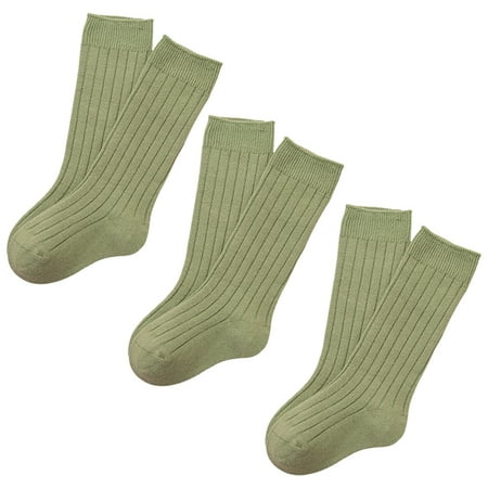 3 Pairs Baby no-seam rib/knit knee-high stockings