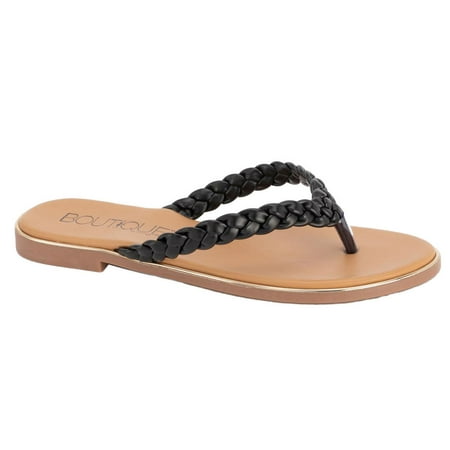 Corkys Footwear Womens 41-0134-BLCK Women s Corky Pigtail 7 B Black