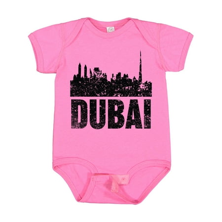 Inktastic Dubai City Skyline with Grunge Gift Baby Boy or Baby Girl Bodysuit