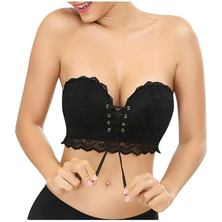 Teddy Lingerie for Women Solid Lace Strapless Stealth Wire Bandage Ssiere Underwear Push Up Matching Bra and Panty Sets for Women Comfy Black M
Teddy Lingerie for Women Solid Lace Strapless Stealth Wire Bandage Ssiere Underwear Push Up Matching Bra and Panty Sets for Women Comfy Black M