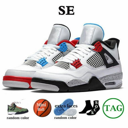 

With Box Men Women Basketball Shoes Jumpman 4 4S Sneaker Military Black Cat Fire Red Red Thunder Sail White Oreo Pure Money Dark Mocha University Bred 2023