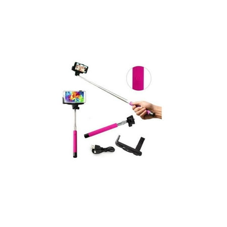 Foldable Monopod Selfie Stick Extendable - Pink