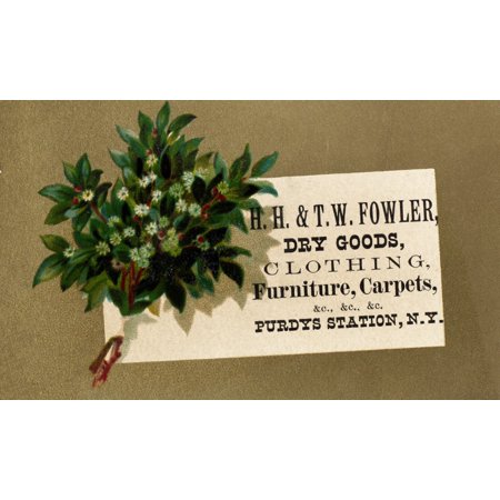 Trade Card C1880 NhH And TW Fowler Dry Goods Store PurdyS Station New York American MerchantS Trade Card C1880 Poster Print by Granger Collection