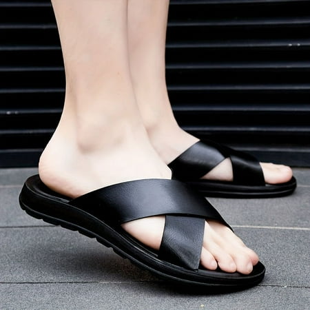 Men s Solid Open Toe Sandals For Outdoor Casual Walking Non Slip Comfy Summer Sandals With Split Leather Uppers
Men s Solid Open Toe Sandals For Outdoor Casual Walking Non Slip Comfy Summer Sandals With Split Leather Uppers