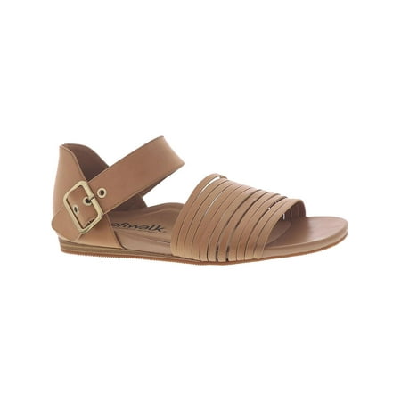SoftWalk Womens Cori Leather Ankle Strap Footbed Sandals