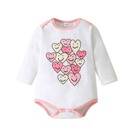 Penkiiy Infant Baby Girls Valentine Love Heart Smiling Face Printing Bodysuit Romper Newborn Baby 3-6 Months White 2023 Summer Deal
Penkiiy Infant Baby Girls Valentine Love Heart Smiling Face Printing Bodysuit Romper Newborn Baby 3-6 Months White 2023 Summer Deal