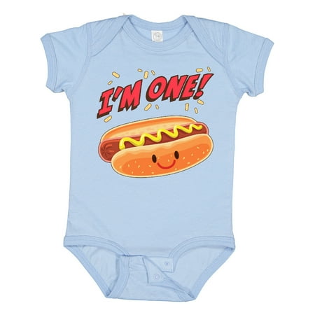 Inktastic Im One! Hot Dog First Birthday Gift Baby Boy or Baby Girl Bodysuit