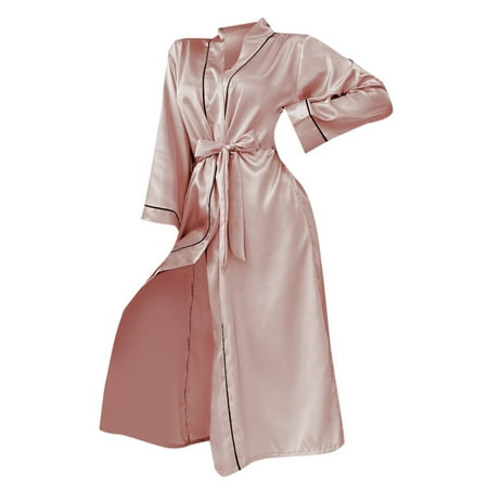 BSDHBS Pajamas Long Ice Silk Nightgown Summer Thin Fashion Simple Home Clothes Women Cardigan Bathrobe
BSDHBS Pajamas Long Ice Silk Nightgown Summer Thin Fashion Simple Home Clothes Women Cardigan Bathrobe