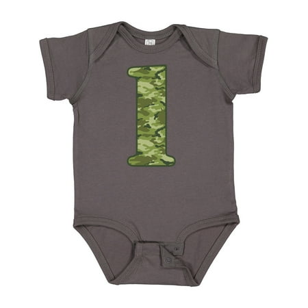 Inktastic Green Camo 1st Birthday Gift Baby Boy Bodysuit