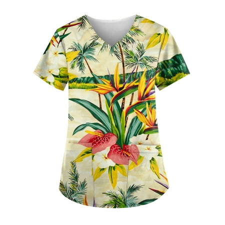 Knosfe Women s V Neck Short Sleeve Summer Scrub Top Plus Size Pockets Casual Printed Workwear L
Knosfe Women s V Neck Short Sleeve Summer Scrub Top Plus Size Pockets Casual Printed Workwear L